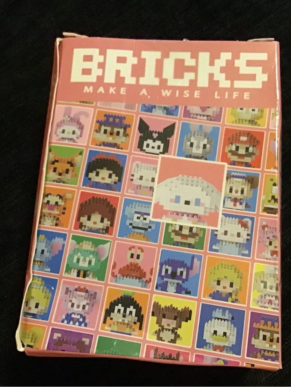 BRICKS White Pixel Bunny Figure - Pink Packaging